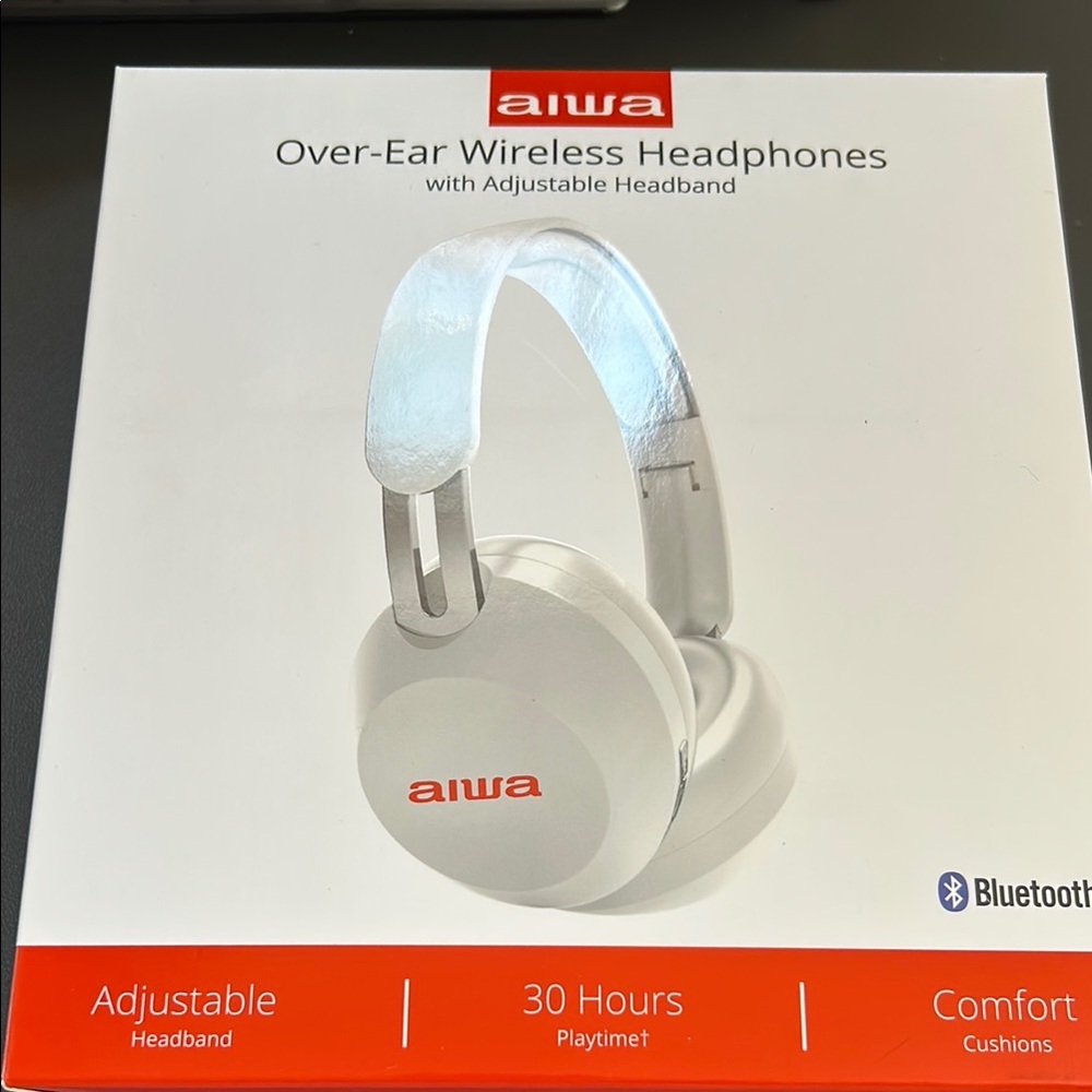 Aiwa Over-Ear Wireless Headphones - White New in Sealed Box